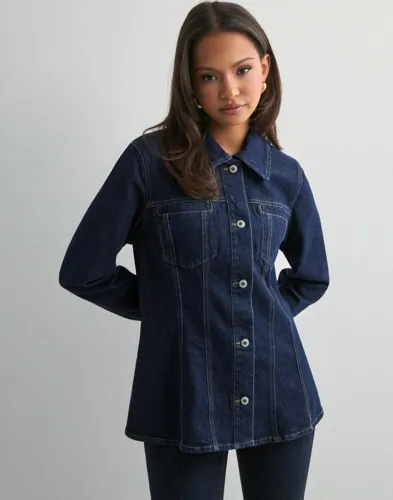 Only - Blå - Onlelle L/S Fitted Dnm Jacket Gua