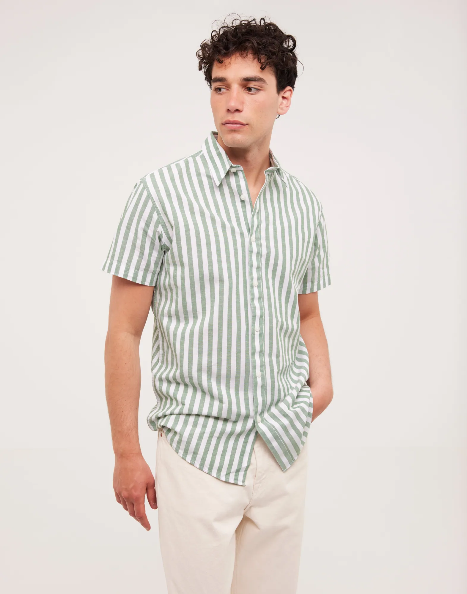 SLHREGNEW-LINEN SHIRT SS CLASSIC