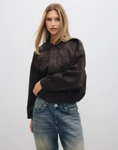 Onlmoon-Stina Faux Suede Bomber Pnt