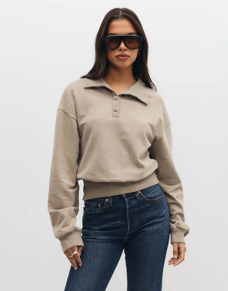 Waist Focus Button Sweat