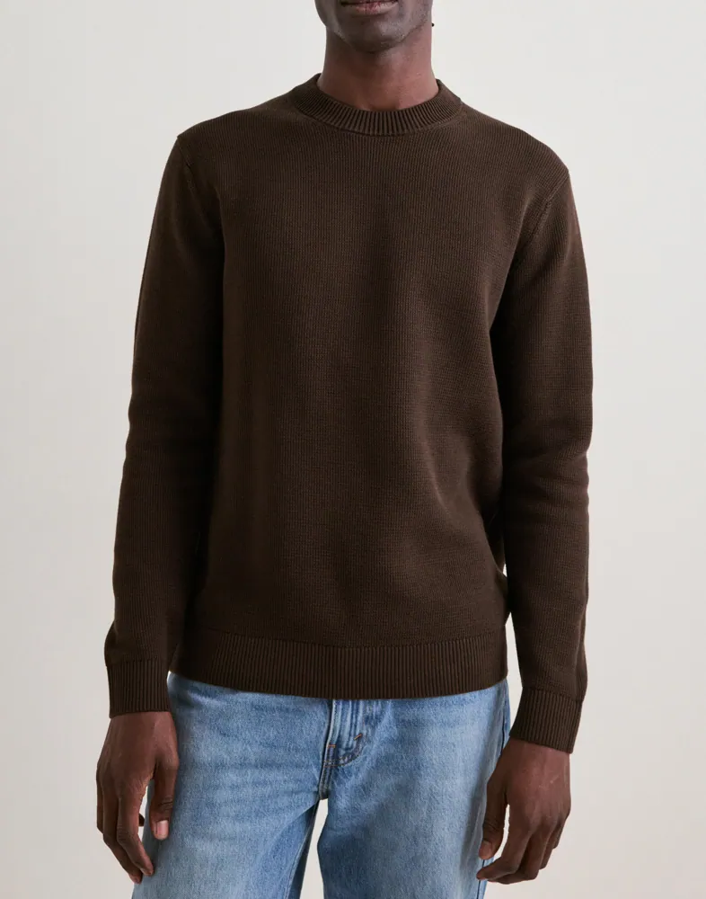 Slhdane Ls Knit Structure Crew Neck Stickade tröjor