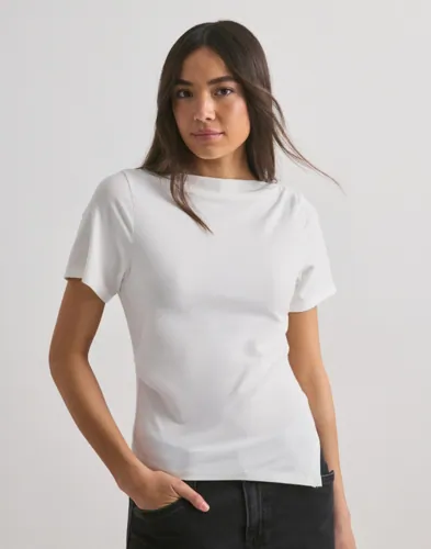 Pieces - Hvid - Pcsirene Ss Drapy Top Jrs Cp Bc