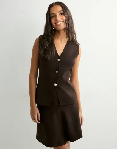 Neo Noir - Brun - Sway Smooth Knit Waistcoat