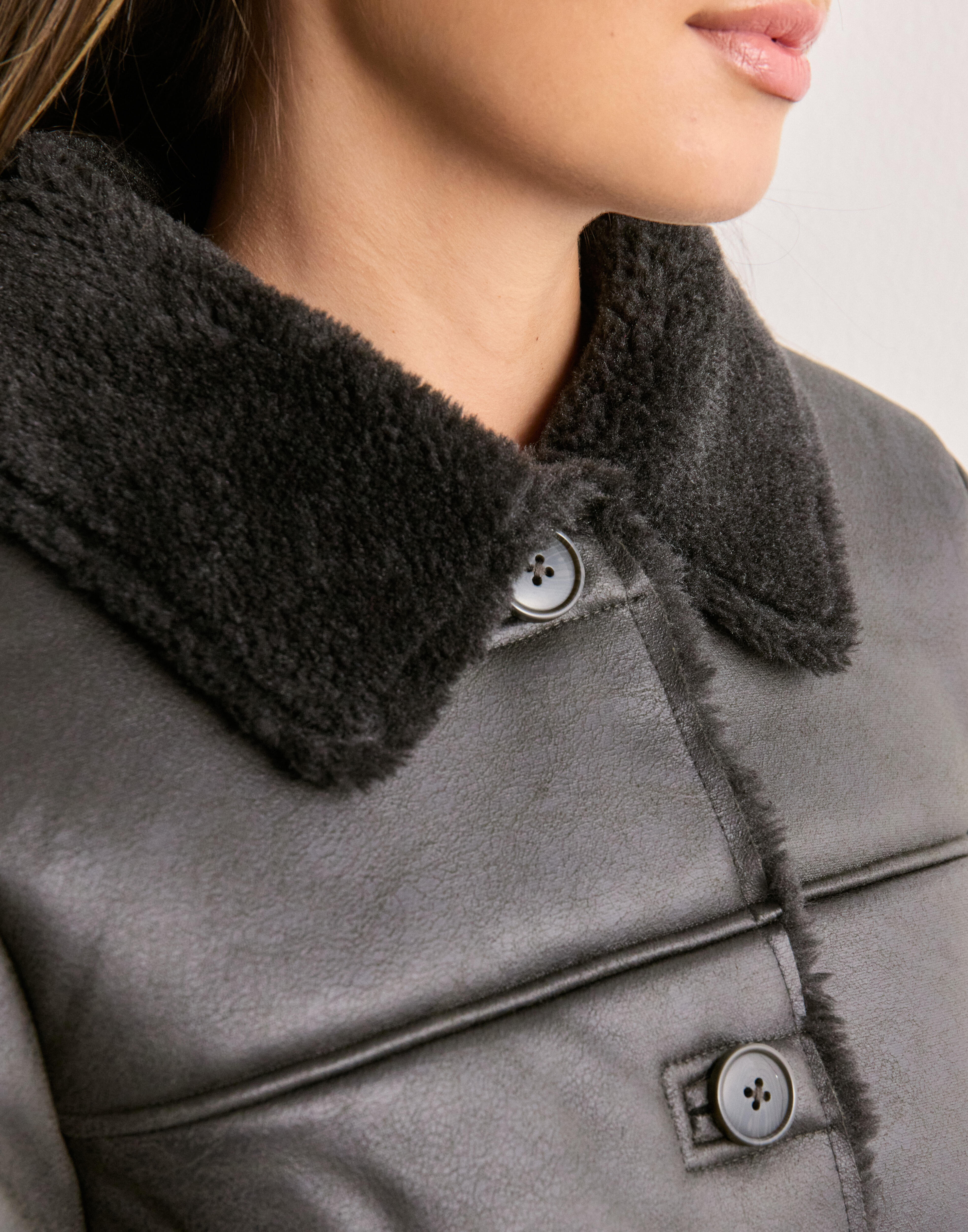Buy JDY JDYFIBBI FAUX SHEARLING JACKET OTW - Chocolate Torte