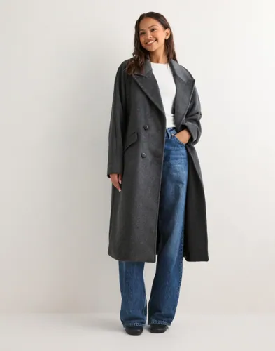 Vero Moda - Grå - Vmharper Long Wool Coat Ga Noos