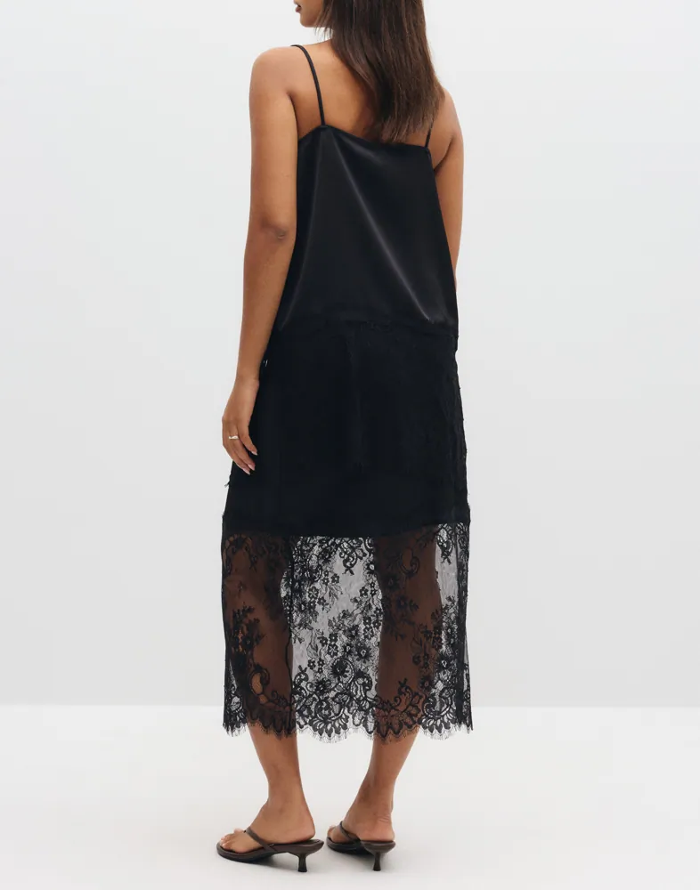 Vmollie Lace Hw 7/8 Skirt Wvn