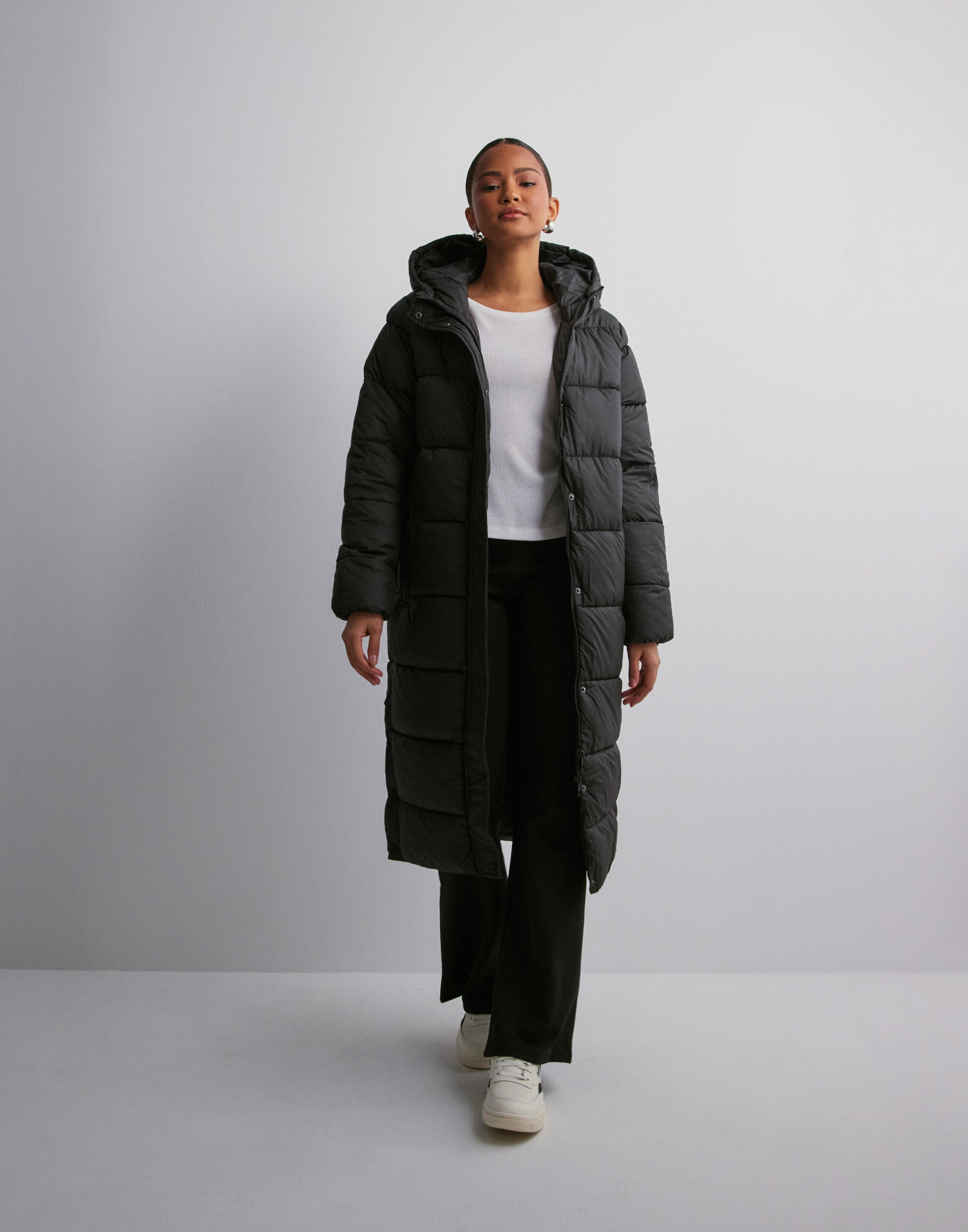 Only long quilted jacket best sale