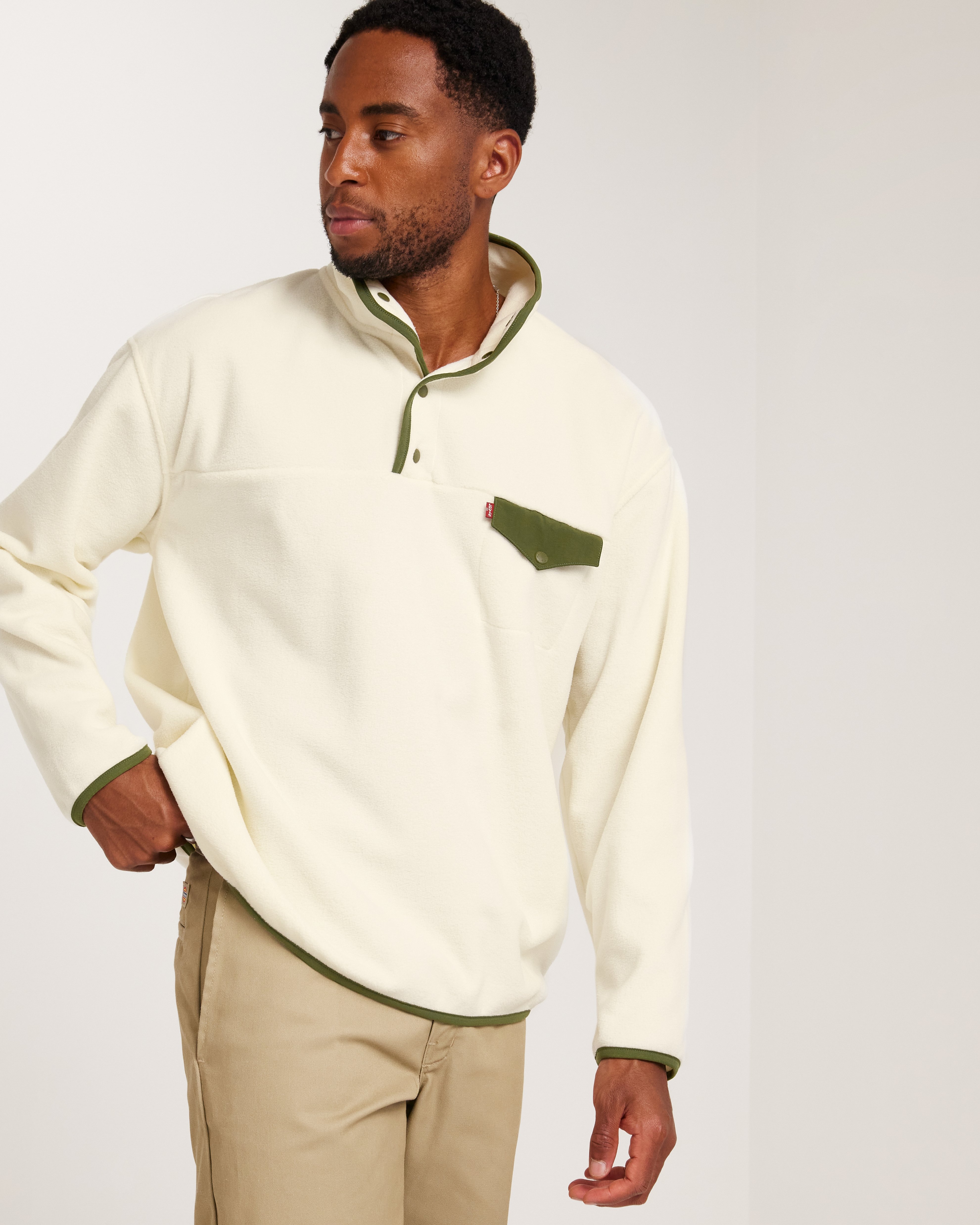 Buy Levi s BARSTOW FLEECE SNAP UP EGRET White NLYMAN