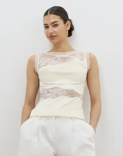 Malina - Hvid - Desire Lace Trimmed Cut Out To