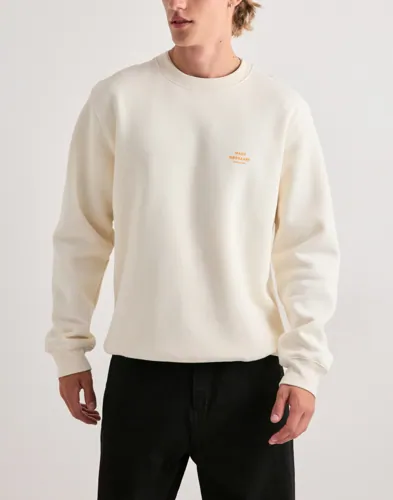 Mads Nørgaard Standard Crew Logo Sweat Sweatshirts Beige