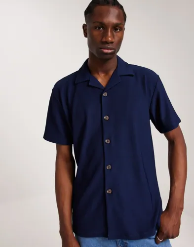 Selected Men Slhloose-Plisse Resort Ss Shirt Ex Kortärmade skjortor herr – bild 2