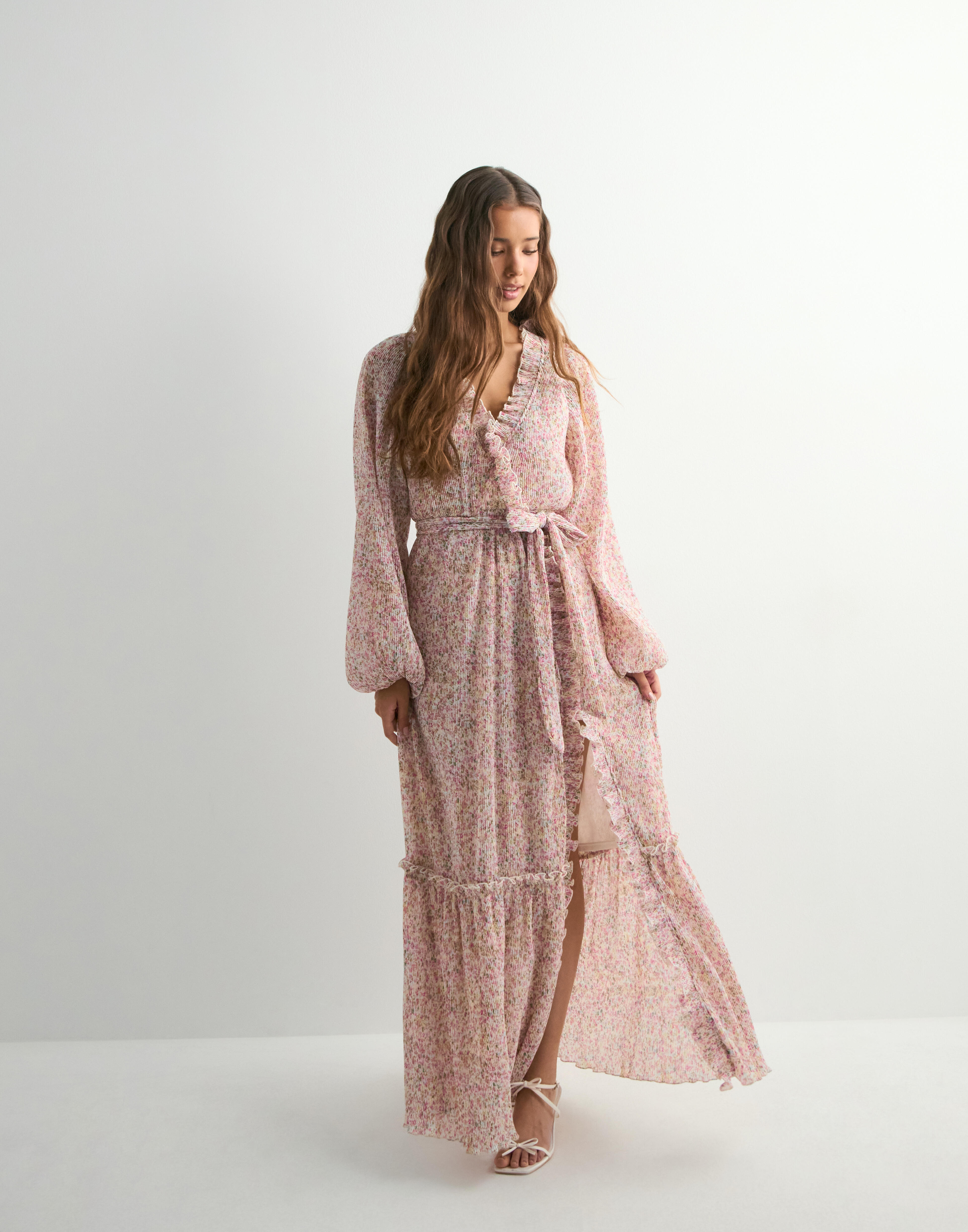 azalea wrap long sleeve maxi dress Buy Bec + Bridge Orange Azalea Wrap Maxi Dress in Silk For Women Online