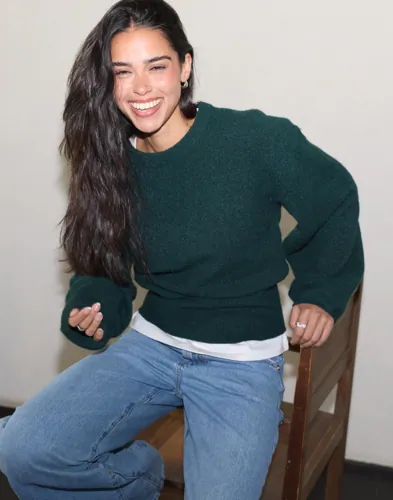 Nelly - Grøn - Barrel Sleeve Knit Sweater
