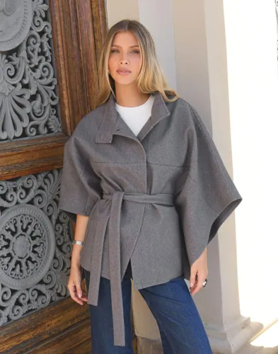 Nelly - Grå - Poncho Jacket